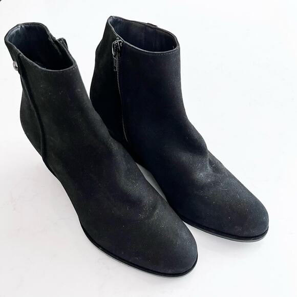 STUART WEITZMAN black 'Sidetrack' suede wedge ANKLE BOOTS - Picture 2 of 8